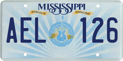 MS license plate AEL126