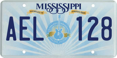 MS license plate AEL128