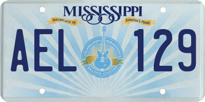MS license plate AEL129