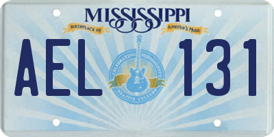 MS license plate AEL131