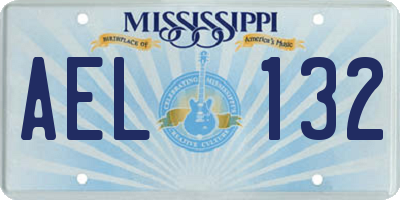 MS license plate AEL132