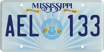 MS license plate AEL133