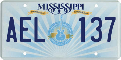 MS license plate AEL137