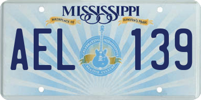 MS license plate AEL139
