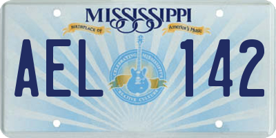 MS license plate AEL142