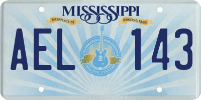 MS license plate AEL143