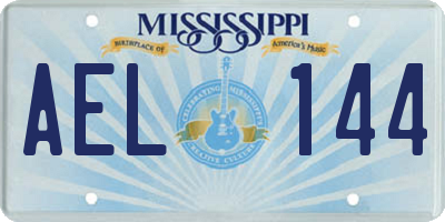 MS license plate AEL144