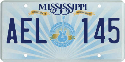 MS license plate AEL145