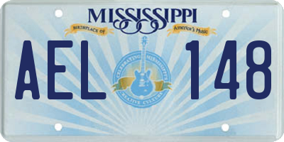 MS license plate AEL148