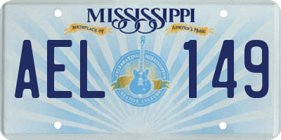 MS license plate AEL149