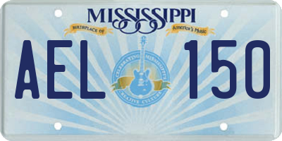 MS license plate AEL150