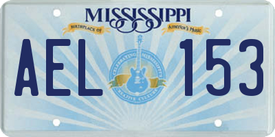 MS license plate AEL153