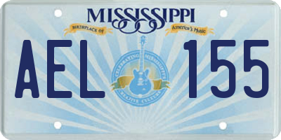 MS license plate AEL155