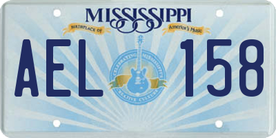 MS license plate AEL158