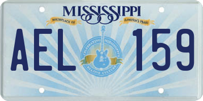 MS license plate AEL159