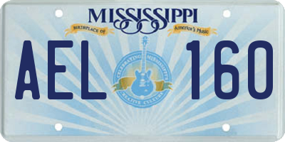 MS license plate AEL160