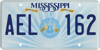 MS license plate AEL162