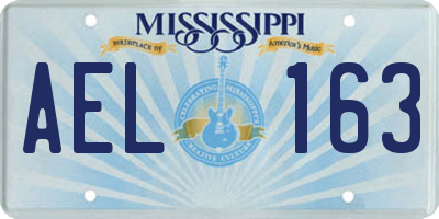 MS license plate AEL163