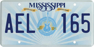 MS license plate AEL165