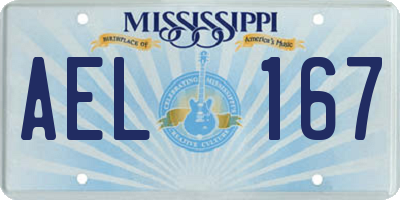 MS license plate AEL167