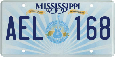 MS license plate AEL168