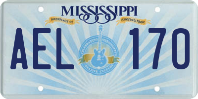 MS license plate AEL170