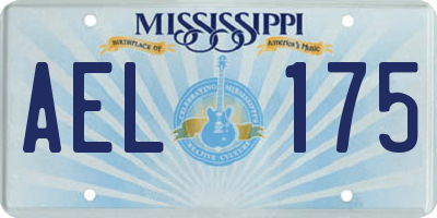 MS license plate AEL175