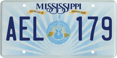 MS license plate AEL179