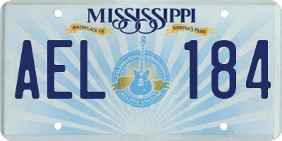 MS license plate AEL184