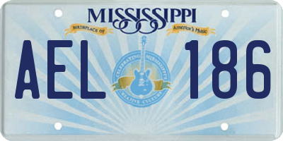 MS license plate AEL186