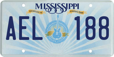 MS license plate AEL188