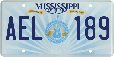 MS license plate AEL189
