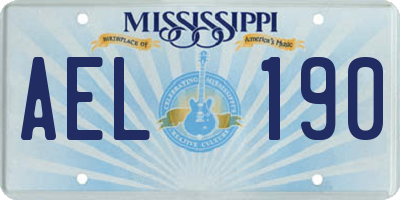 MS license plate AEL190