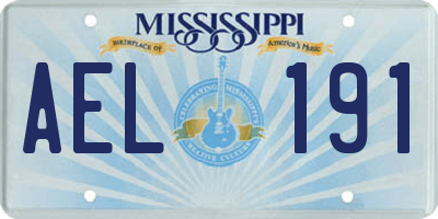 MS license plate AEL191