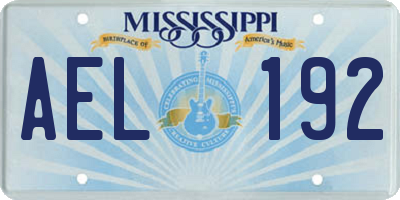 MS license plate AEL192