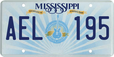 MS license plate AEL195