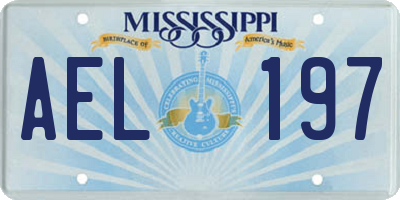 MS license plate AEL197