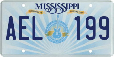 MS license plate AEL199