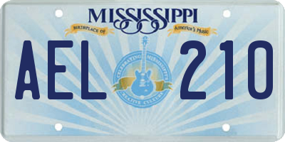 MS license plate AEL210