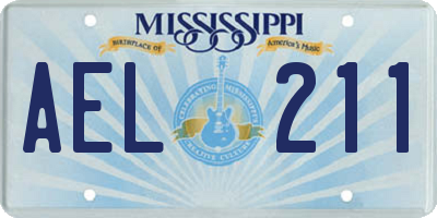 MS license plate AEL211