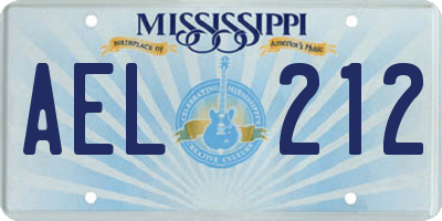 MS license plate AEL212