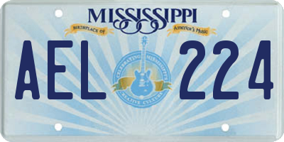 MS license plate AEL224