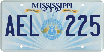 MS license plate AEL225