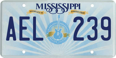 MS license plate AEL239