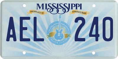 MS license plate AEL240