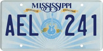 MS license plate AEL241