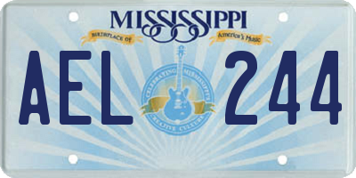 MS license plate AEL244