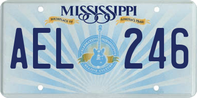 MS license plate AEL246