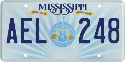 MS license plate AEL248