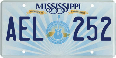 MS license plate AEL252